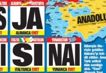 Προκλητικό πρωτοσέλιδο τουρκικής εφημερίδας με το «ναι» του δημοψηφίσματος στα ελληνικά (ΦΩΤΟ)