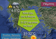 Καιρός:«Κομμένη» στα δύο θα είναι η Ελλάδα