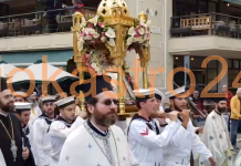 Βίντεο απο την υποδοχή της εικόνας της Παναγίας και Τίμιου Σταυρού