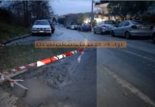 Σε “ποτάμι” μετατράπηκε δρόμος στο Ωραιόκαστρο λόγω βλάβης της ΕΥΑΘ