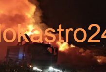 Και η υδροφόρα του δήμου Ωραιοκάστρου συμβάλει στην κατάσβεση,βίντεο