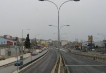 Εργασίες οδoφωτισμού επί της Λαγκαδά στο ύψος της Σταυρούπολης