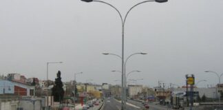 Εργασίες οδoφωτισμού επί της Λαγκαδά στο ύψος της Σταυρούπολης