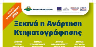 Από τις 15/9/20 η Ανάρτηση των Προσωρινών Κτηματολογικών Πινάκων και Διαγραμμάτων