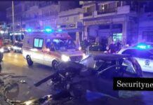 Θεσσαλονίκη: Αυτοκίνητο «καρφώθηκε» σε κολόνα της Δ.Ε.Η. (φώτο)
