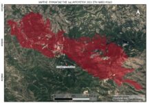 Εκτίμηση της σφοδρότητας καύσης της δασικής πυρκαγιάς στη Ρόδο
