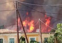 Δραματικές εικόνες απο την φωτιά στην Ηλεία – Καίγονται σπίτια – Εκκενώνονται χωριά