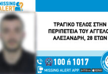 Νεκρός εντοπίστηκε ο 28χρονος που είχε εξαφανιστεί απο τη Θεσσαλονίκη