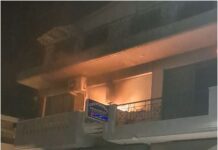 Φωτιά σε μπαλκόνι στο Ωραιόκαστρο, βίντεο