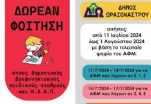 Δ. Ωραιοκάστρου: Ξεκινά η υποβολή αιτήσεων για δωρεάν εγγραφή στους δημοτικούς βρεφονηπιακούς, παιδικούς σταθμούς και στα ΚΔΑΠ