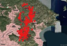 Πύρινο μέτωπο 30 χιλιομέτρων στη B.A. Αττική – Σοκάρει ο χάρτης της NASA