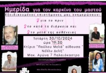 Εκδήλωση στο Δ. Ωραιοκάστρου: «Μαθαίνουμε τα πάντα για τον καρκίνο του μαστού. Η γνώση σώζει ζωές»