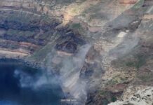 Κατολισθήσεις στη Σαντορίνη λόγω των συνεχών σεισμών, βίντεο