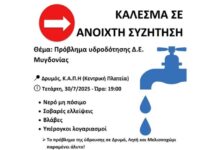 Δ. Ωραιοκάστρου: Κάλεσμα σε Ανοιχτή Συζήτηση για το Άλυτο Πρόβλημα Υδροδότησης