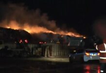 Μεγάλη Φωτιά σε Αποθήκη Ανακύκλωσης στα Διαβατά Θεσσαλονίκης