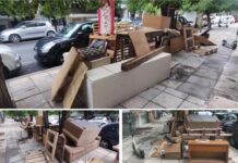 Δικογραφία σε βάρος δύο 39χρονων στη Θεσσαλονίκη: Πέταξαν ανεξέλεγκτα στο πεζοδρόμιο καναπέδες και έπιπλα