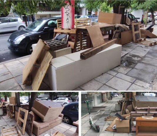 Δικογραφία σε βάρος δύο 39χρονων στη Θεσσαλονίκη: Πέταξαν ανεξέλεγκτα στο πεζοδρόμιο καναπέδες και έπιπλα