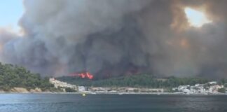 Μαίνεται ανεξέλεγκτη η μεγάλη πυρκαγιά στη Σίβηρη Χαλκιδικής – Μπαράζ μηνυμάτων από το 112 και εκκενώσεις